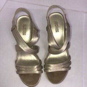 Kenneth Cole Gold Ankle‎ Strap Heels Size 8.5